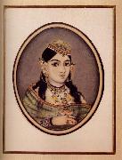 A Courtesan of Maharaja Sawai Ram Singh of Jaipur Dressed for the Spring Festival unknow artist